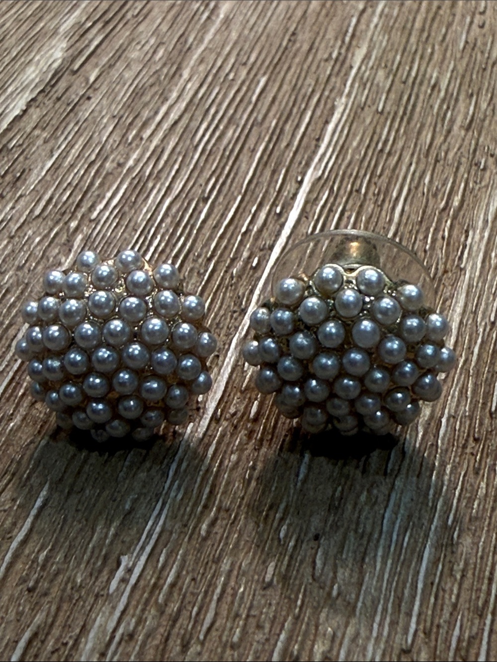 Park Lane Cluster Pearl Button Earrings - Ivory Pearls